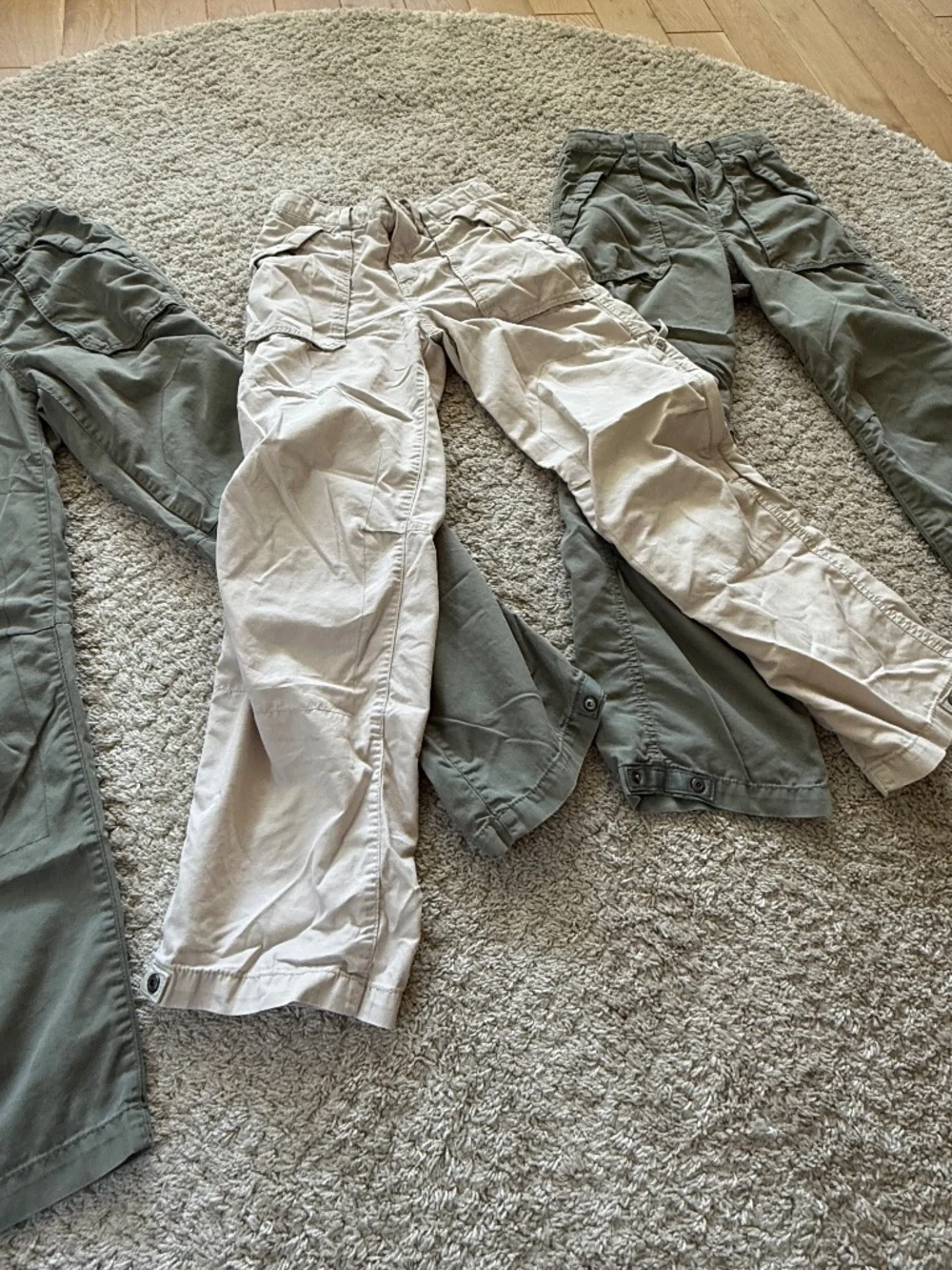 BundleGAP Kids Cargo Pants XXL 14-16 | 3 Pair Olive & Khaki